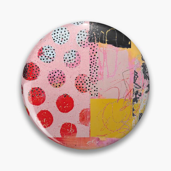 Artikelvorschau, Dot View Abstrakte Collage, Rosa, Rot, Gelb, Schwarz und Weiß entworfen und verkauft von Sheree Burlington.