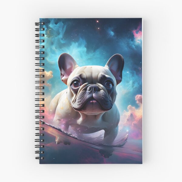 Item preview, French Bulldog Swimming in space fantasy art pic designed and sold by PineappleBlend.