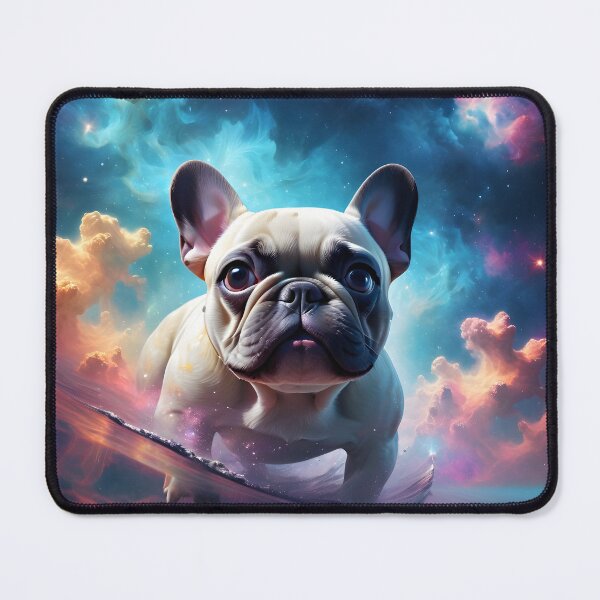 Item preview, French Bulldog Swimming in space fantasy art pic designed and sold by PineappleBlend.