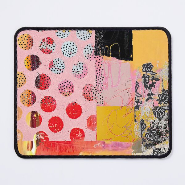 Item preview, Dot View Abstract Collage, Pink, Red, Yellow, Black & White designed and sold by Sheree Burlington.