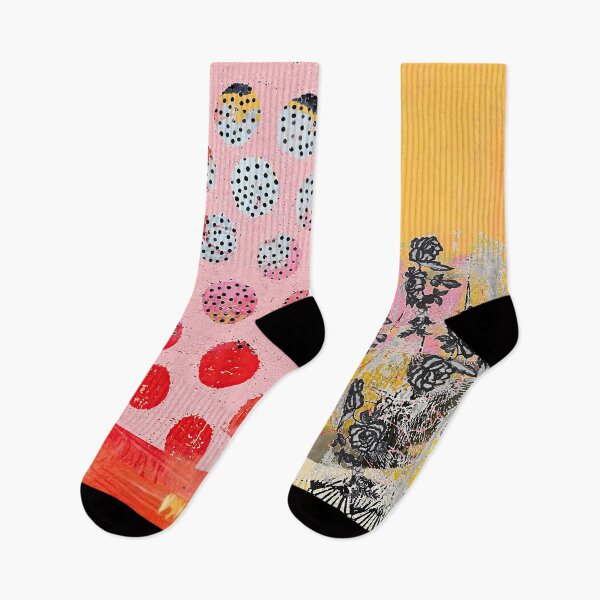 Item preview, Dot View Abstract Collage, Pink, Red, Yellow, Black & White designed and sold by Sheree Burlington.