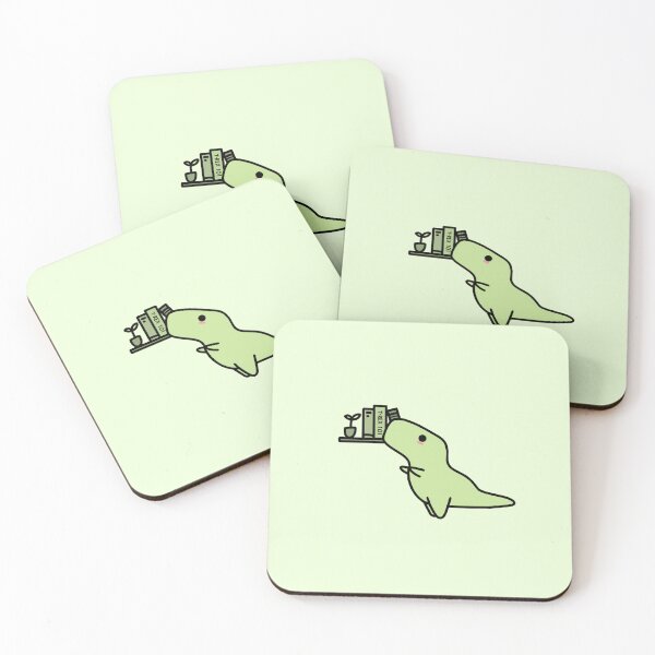 Item preview, Green T-Rex reaching for book designed and sold by Cre8iveCat.