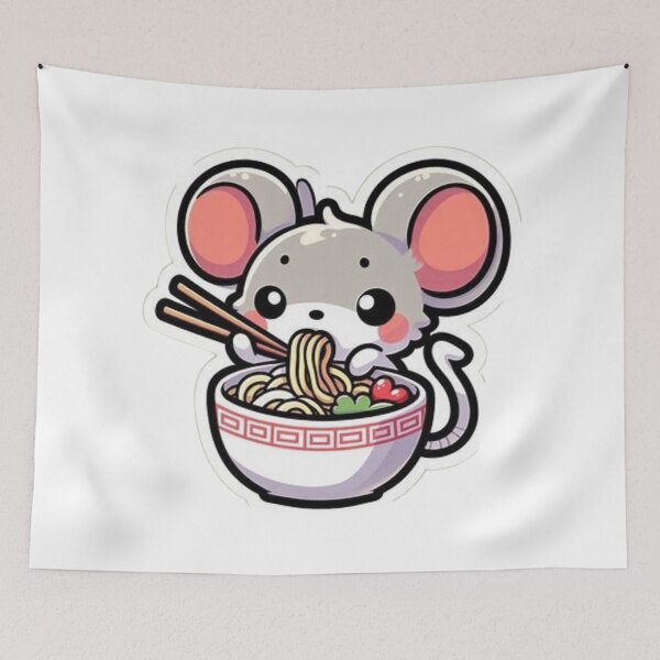 Item preview, Cute mouse eating ramen  designed and sold by Culmika.