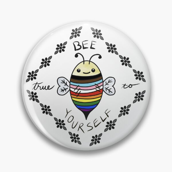 Item preview, Bee True to Yourself LGBTQIA+ Cute Pride Bee designed and sold by Celeste Bocchicchio-Chaudhri.