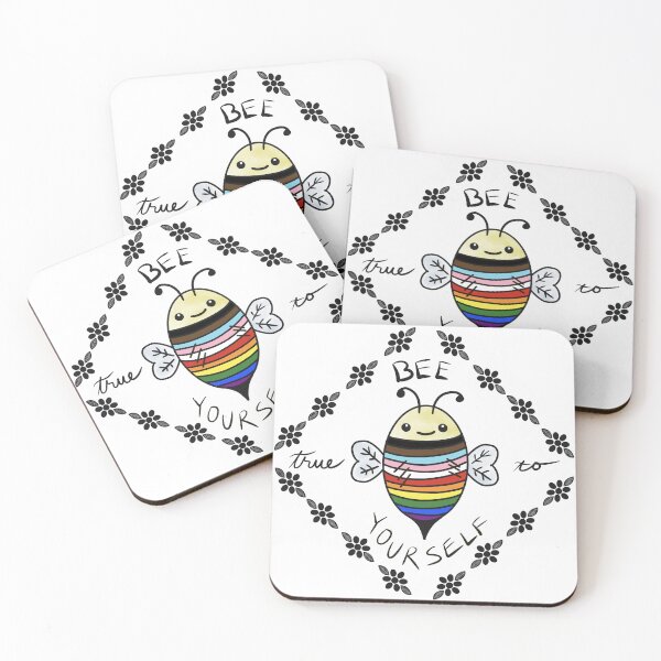 Item preview, Bee True to Yourself LGBTQIA+ Cute Pride Bee designed and sold by Celeste Bocchicchio-Chaudhri.
