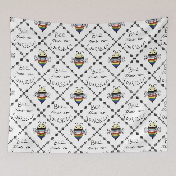 Item preview, Bee True to Yourself LGBTQIA+ Cute Pride Bee designed and sold by Celeste Bocchicchio-Chaudhri.