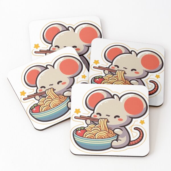 Item preview, Cute mouse eating ramen  designed and sold by Culmika.