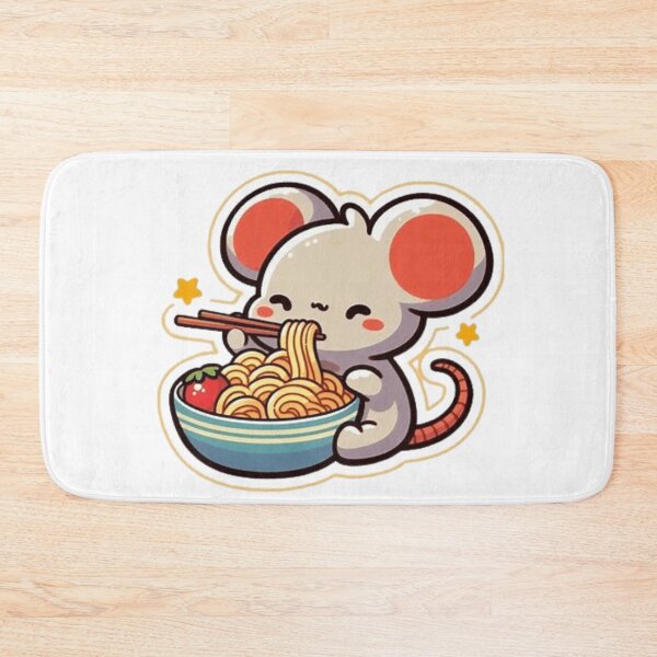 Item preview, Cute mouse eating ramen  designed and sold by Culmika.