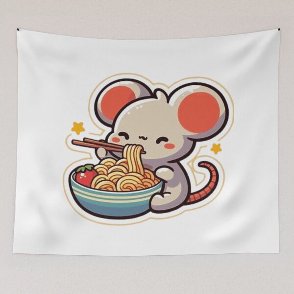 Item preview, Cute mouse eating ramen  designed and sold by Culmika.