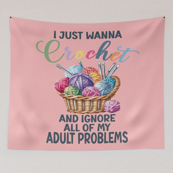 Item preview, I just wanna Crochet and ignore my adult problems designed and sold by Colorfulman.