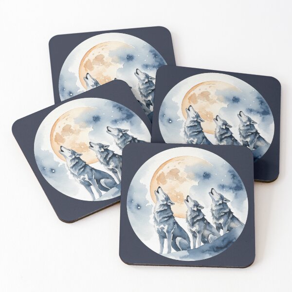 Item preview, Lunar melodies - three wolves howling to the moon designed and sold by PragmaticP.
