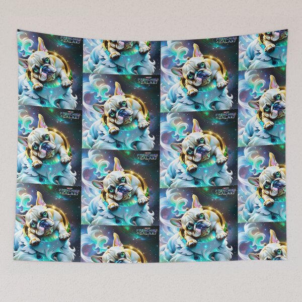 Item preview, Frenchies of the Galaxy  French Bulldog space fantasy art pic designed and sold by PineappleBlend.