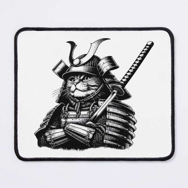 Item preview, Cool Cat Samurai Portrait Ninja Japan Art designed and sold by TomFrontierArt.
