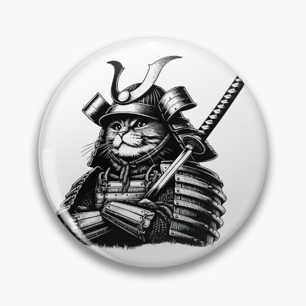 Item preview, Cool Cat Samurai Portrait Ninja Japan Art designed and sold by TomFrontierArt.