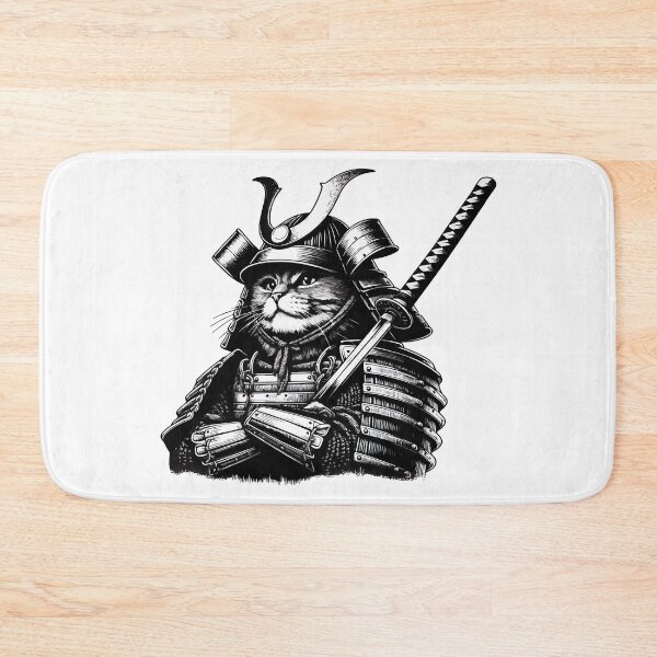 Item preview, Cool Cat Samurai Portrait Ninja Japan Art designed and sold by TomFrontierArt.