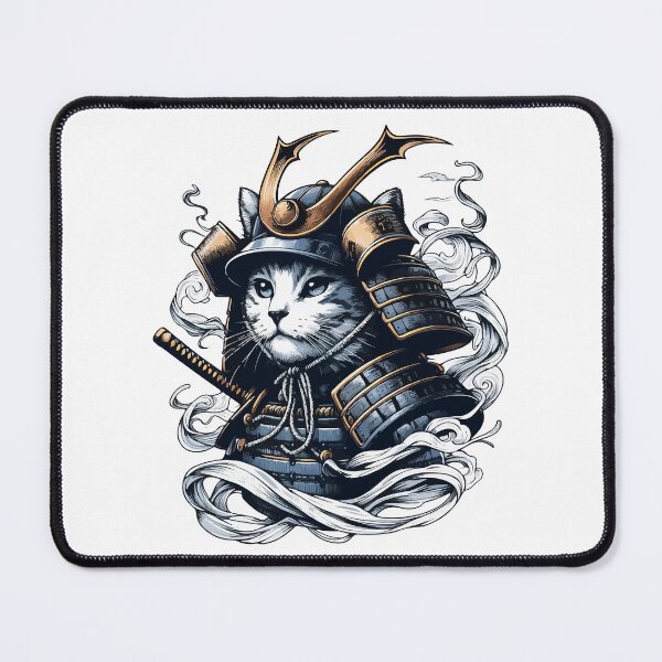 Item preview, Cool Retro Cat Samurai Portrait Ninja Japan Art designed and sold by TomFrontierArt.