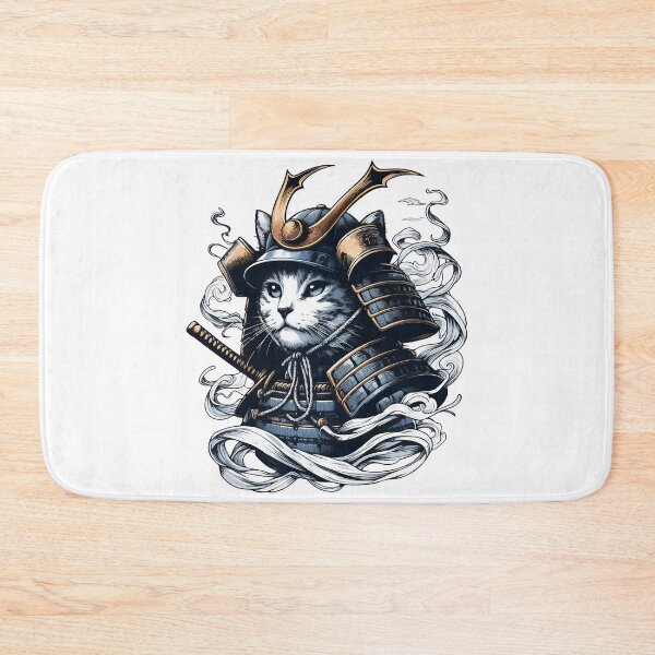 Item preview, Cool Retro Cat Samurai Portrait Ninja Japan Art designed and sold by TomFrontierArt.