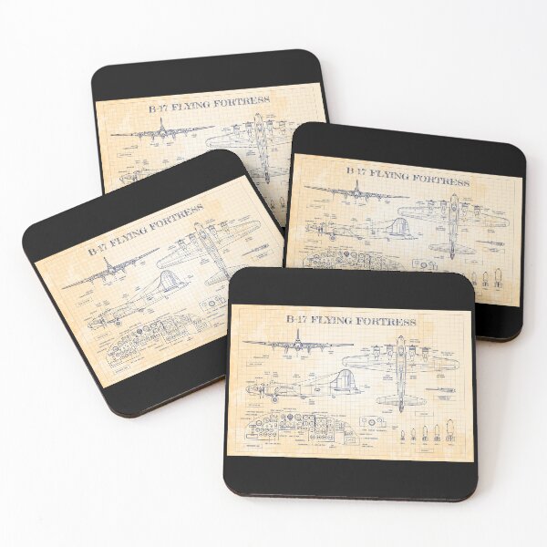Item preview, B-17 Flying Fortress (Old Blue Grid- Horizontal) designed and sold by BGALAXY.