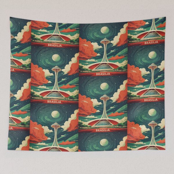 Item preview, Brasilia Brazil Starry Night Vintage Poster Tourism  designed and sold by TravelersGems.