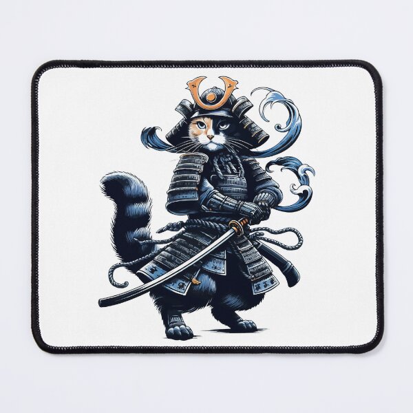 Item preview, Cool Retro Cat Samurai Portrait Ninja Japan Art designed and sold by TomFrontierArt.