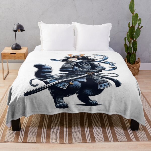 Item preview, Cool Retro Cat Samurai Portrait Ninja Japan Art designed and sold by TomFrontierArt.