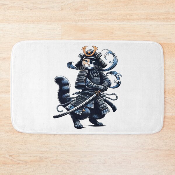 Item preview, Cool Retro Cat Samurai Portrait Ninja Japan Art designed and sold by TomFrontierArt.