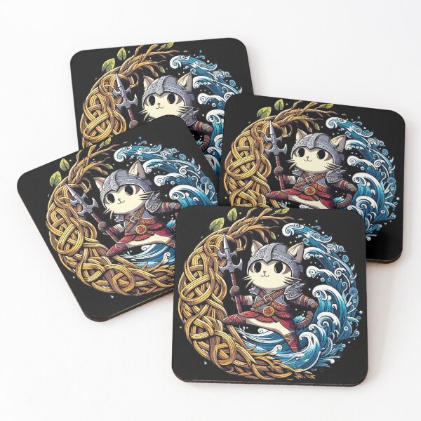 Item preview, Cute Viking Cat Norse Mythology Celtic Knot designed and sold by TomFrontierArt.