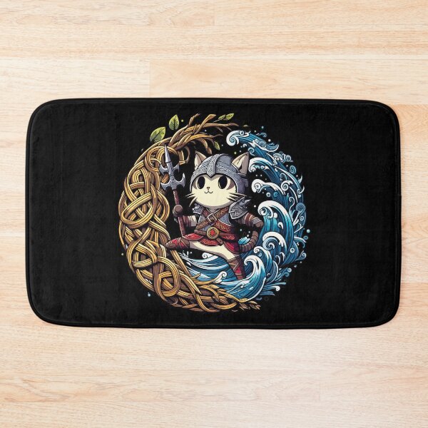 Item preview, Cute Viking Cat Norse Mythology Celtic Knot designed and sold by TomFrontierArt.