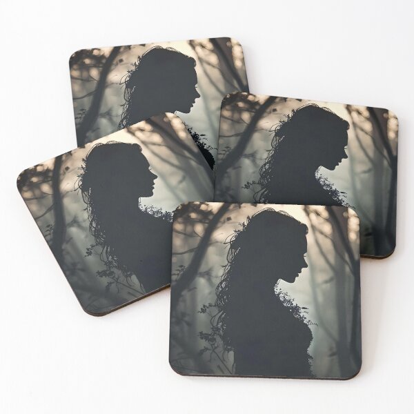 Item preview, Beautiful Silhouette Woman in the Dark Forest designed and sold by Artful Dreams.