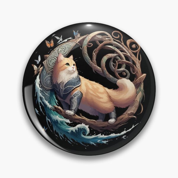 Item preview, Cute Viking Cat Norse Mythology Celtic Knot designed and sold by TomFrontierArt.