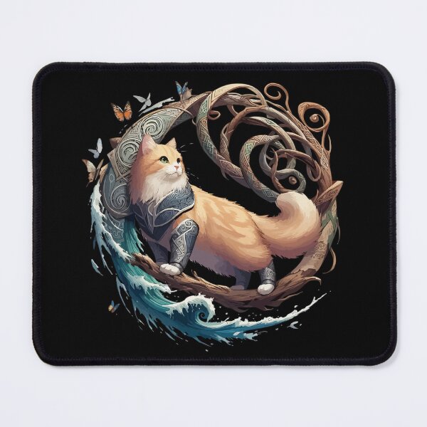 Item preview, Cute Viking Cat Norse Mythology Celtic Knot designed and sold by TomFrontierArt.