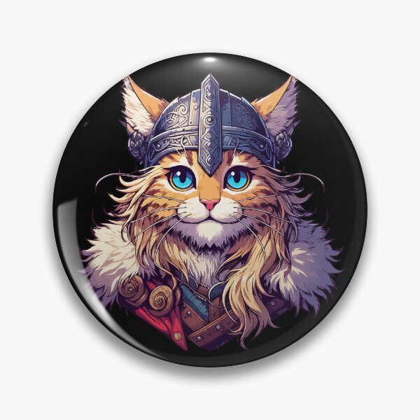 Item preview, Cute Viking Warrior Cat Norse Mythology Anime Portrait designed and sold by TomFrontierArt.
