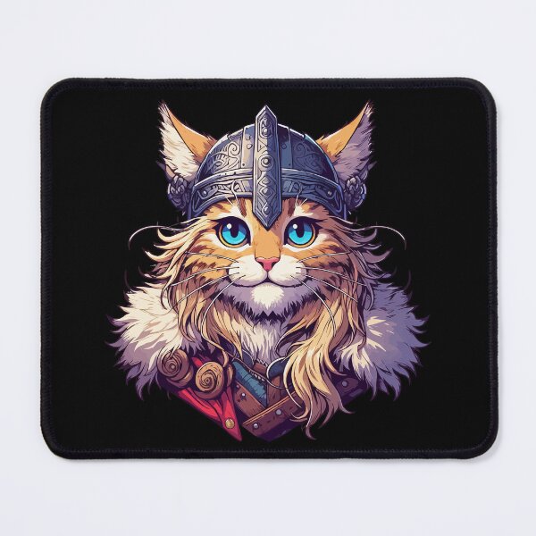 Item preview, Cute Viking Warrior Cat Norse Mythology Anime Portrait designed and sold by TomFrontierArt.