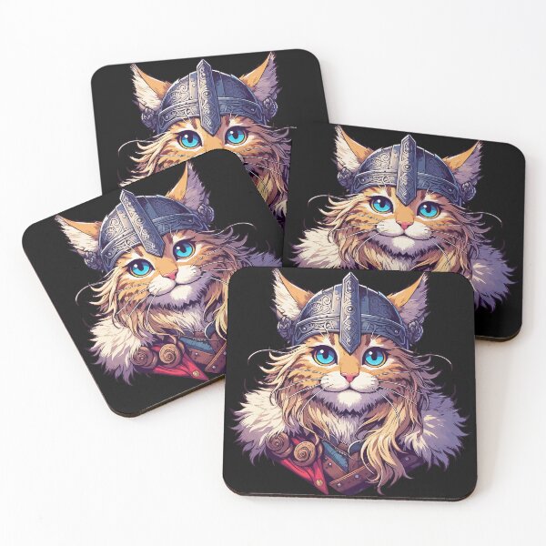 Item preview, Cute Viking Warrior Cat Norse Mythology Anime Portrait designed and sold by TomFrontierArt.