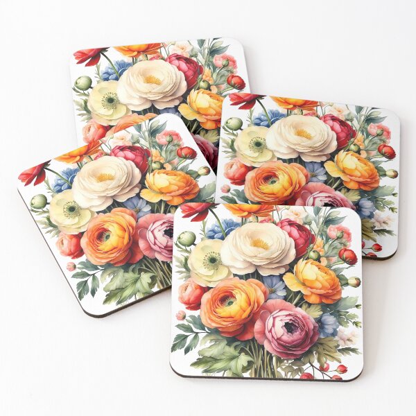 Item preview, Enchanting Blooms: A Symphony of Ranunculus, Anemones, and Freesias designed and sold by Chicandcool.
