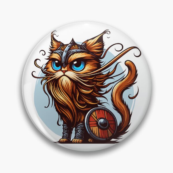 Item preview, Funny Viking Warrior Cat Norse Mythology Cartoon Portrait designed and sold by TomFrontierArt.