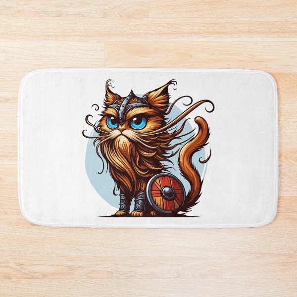 Item preview, Funny Viking Warrior Cat Norse Mythology Cartoon Portrait designed and sold by TomFrontierArt.