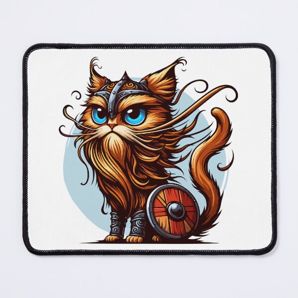 Item preview, Funny Viking Warrior Cat Norse Mythology Cartoon Portrait designed and sold by TomFrontierArt.
