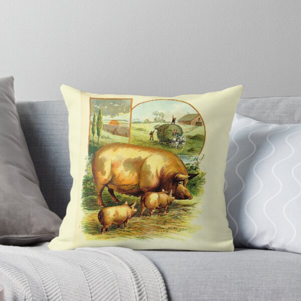 Item preview, Vintage illustration farm pig family designed and sold by VauKaArtShop.