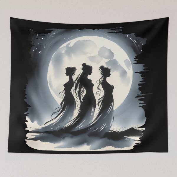 Item preview, Three Muses silhouetted against the Moon designed and sold by Truck Stop One.