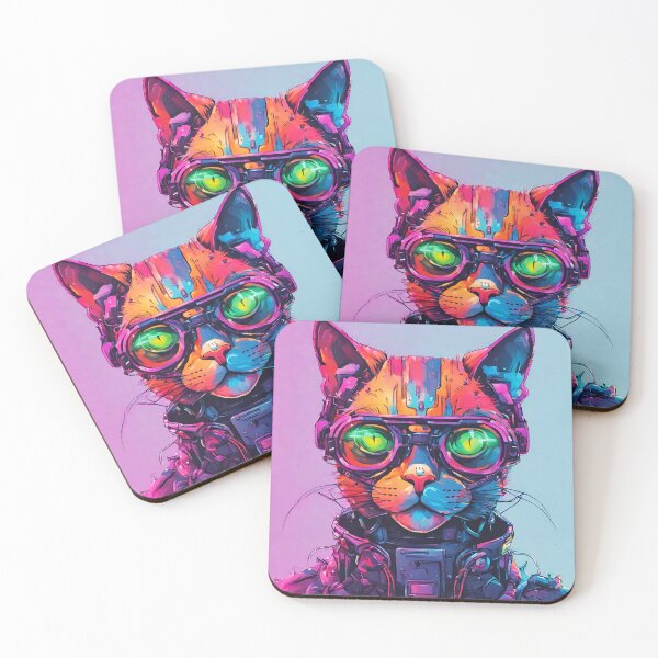 Item preview, Neon Neko: Cyberpunk Cat Elegance designed and sold by Tom-Johnson.