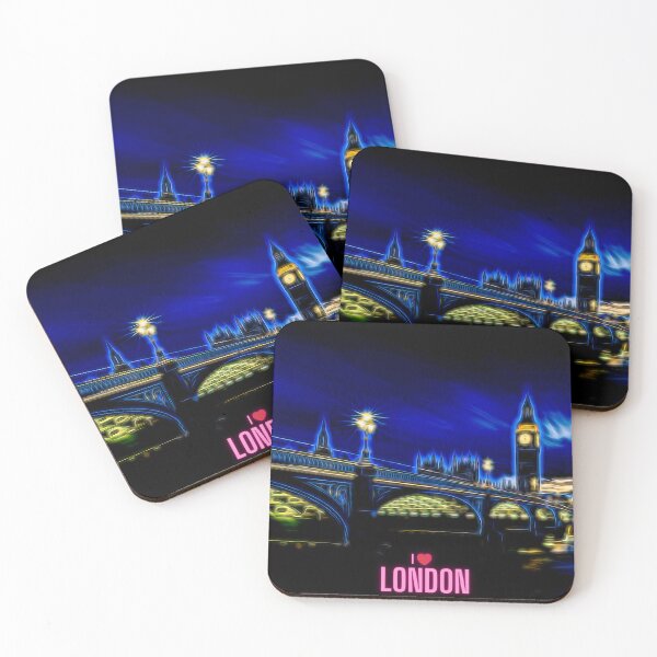 Item preview, London Nightime Neon Glow City Skyline Art Print designed and sold by henrytangphotos.