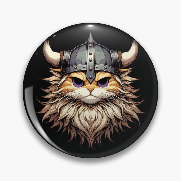 Item preview, Angry Viking Warrior Cat Norse Mythology Anime Portrait designed and sold by TomFrontierArt.