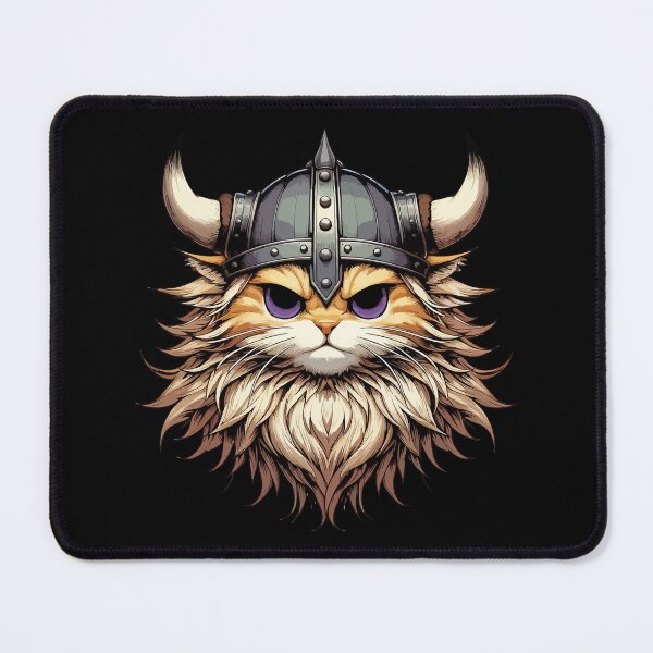 Item preview, Angry Viking Warrior Cat Norse Mythology Anime Portrait designed and sold by TomFrontierArt.