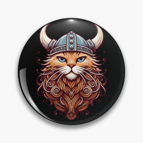 Item preview, Funny Viking Warrior Cat Norse Mythology Cartoon Portrait designed and sold by TomFrontierArt.