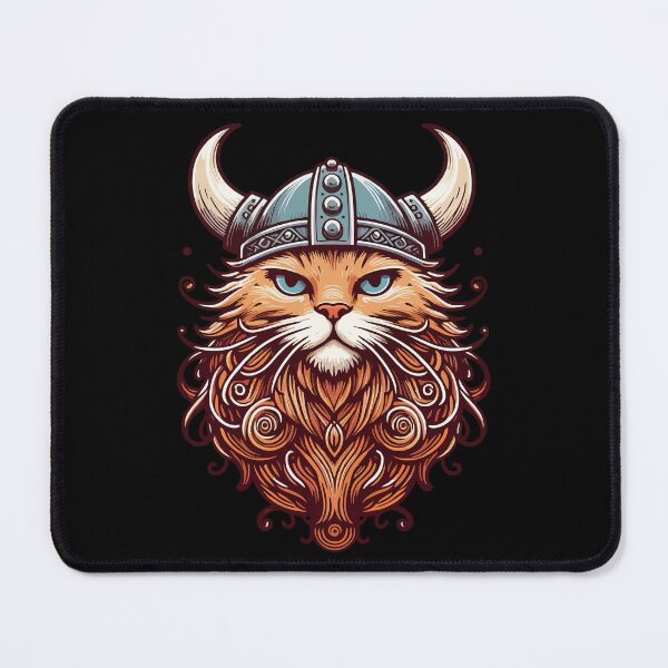 Item preview, Funny Viking Warrior Cat Norse Mythology Cartoon Portrait designed and sold by TomFrontierArt.
