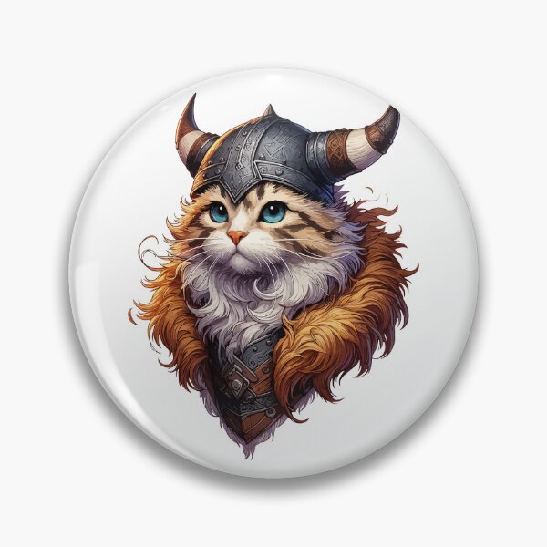 Item preview, Funny Viking Warrior Cat Norse Mythology Anime Portrait designed and sold by TomFrontierArt.
