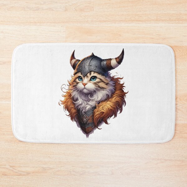 Item preview, Funny Viking Warrior Cat Norse Mythology Anime Portrait designed and sold by TomFrontierArt.