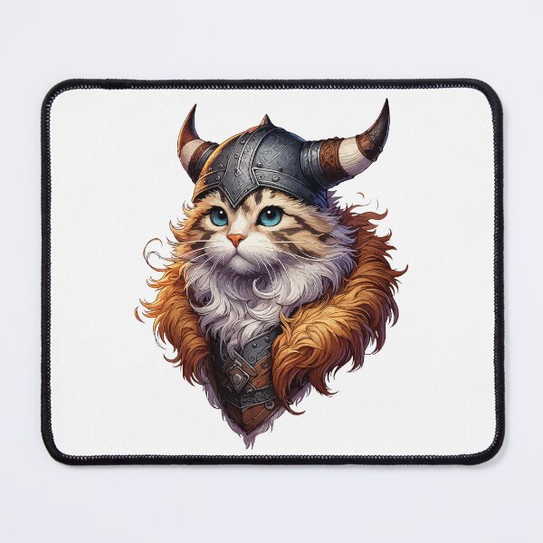 Item preview, Funny Viking Warrior Cat Norse Mythology Anime Portrait designed and sold by TomFrontierArt.