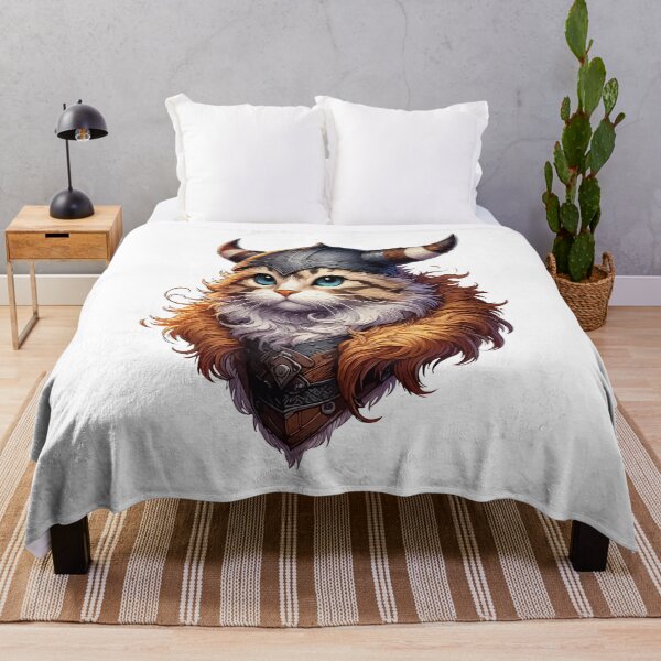 Item preview, Funny Viking Warrior Cat Norse Mythology Anime Portrait designed and sold by TomFrontierArt.